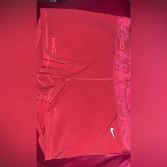 Nike Pro Red Athletic Shorts - Picture 1 of 4